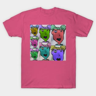 Rainbow Pink Hair Blue Face T-Shirt